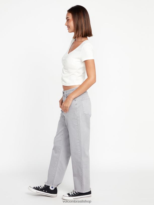 br Volcom mulheres roupas calça de cintura alta com passo de pedra raio de luar 88NNJ961