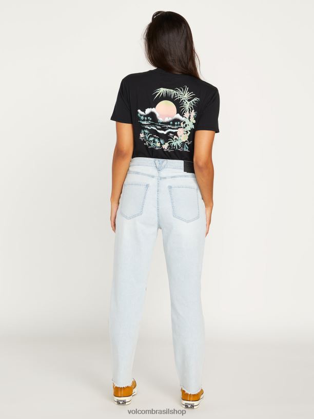 br Volcom mulheres roupas calça de cintura alta com passo de pedra toda a luz de pedra 88NNJ940