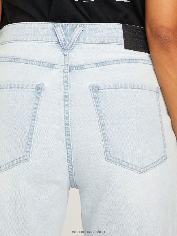 br Volcom mulheres roupas calça de cintura alta com passo de pedra toda a luz de pedra 88NNJ940