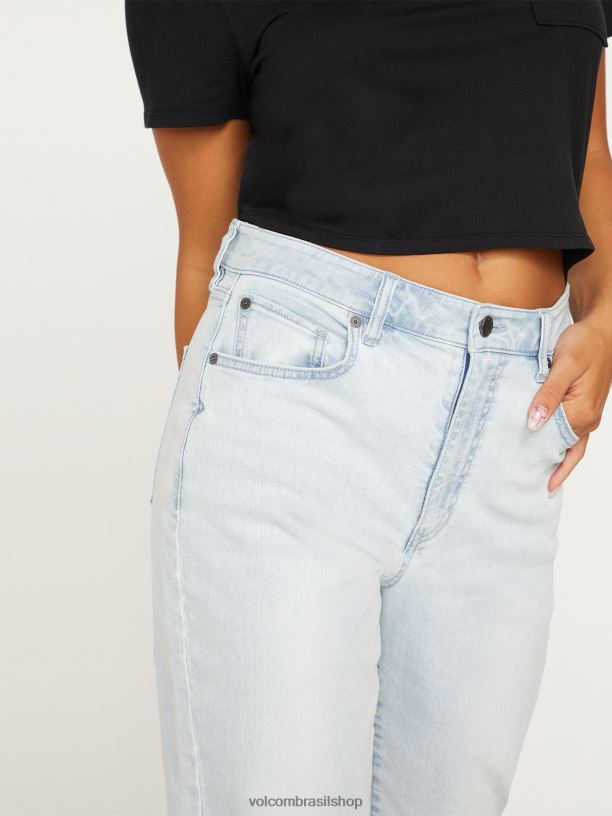 br Volcom mulheres roupas calça de cintura alta com passo de pedra toda a luz de pedra 88NNJ940