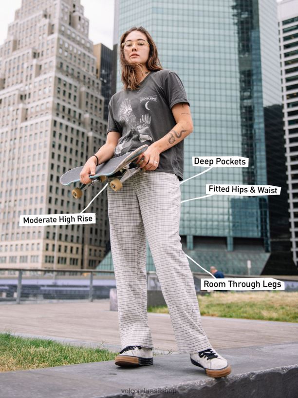 br Volcom mulheres roupas calça de skate thisthatthem areia 88NNJ936