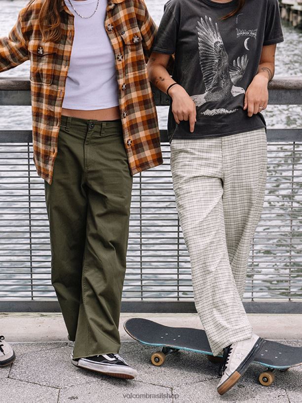 br Volcom mulheres roupas calça de skate thisthatthem areia 88NNJ936