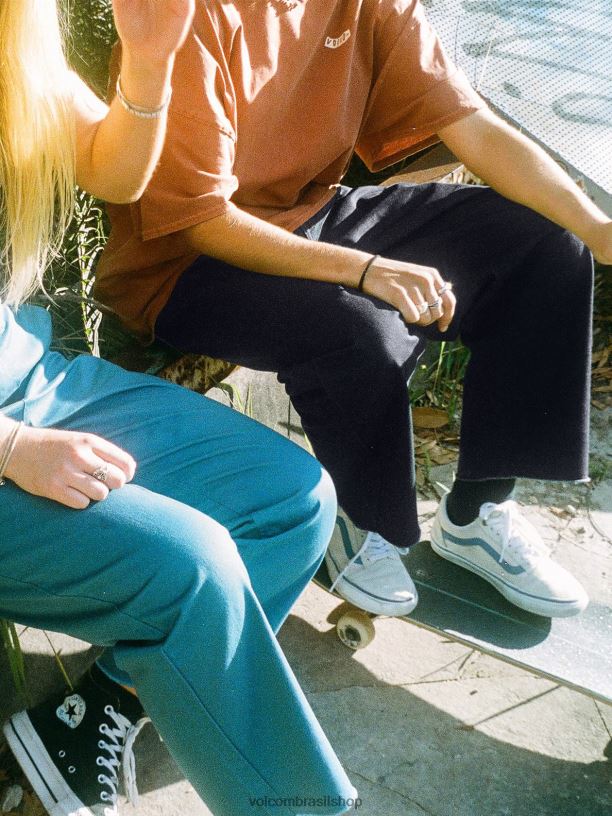 br Volcom mulheres roupas calça de skate thisthatthem azul da meia noite 88NNJ937