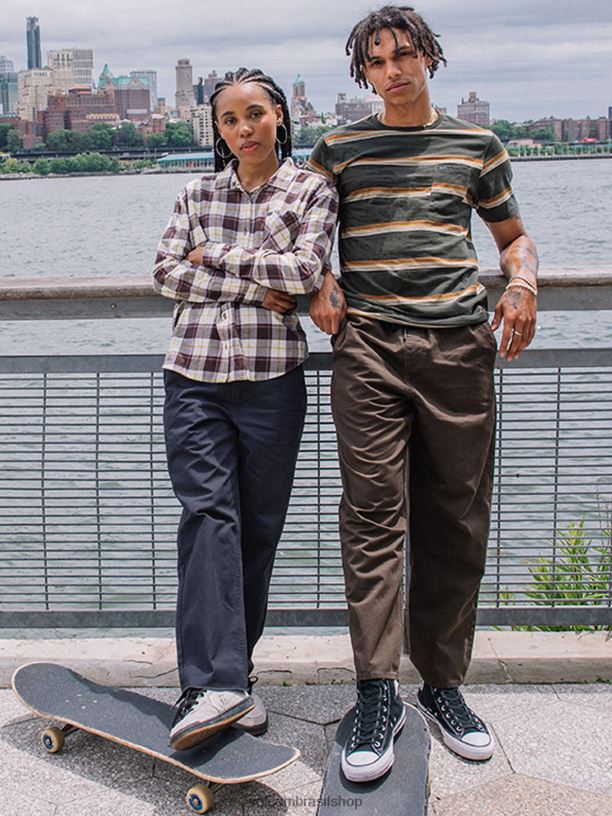 br Volcom mulheres roupas calça de skate thisthatthem azul da meia noite 88NNJ937