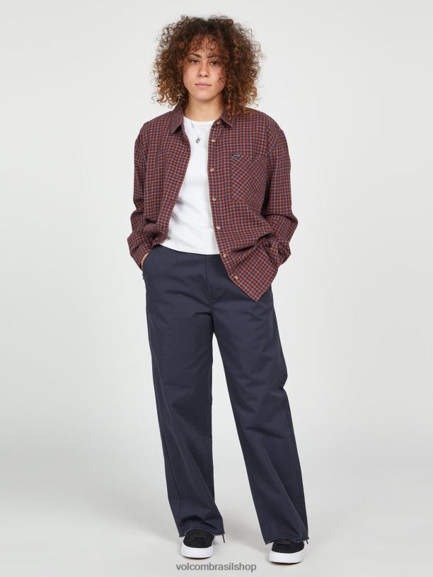 br Volcom mulheres roupas calça de skate thisthatthem azul da meia noite 88NNJ937