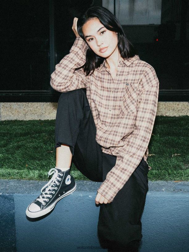 br Volcom mulheres roupas calça de skate thisthatthem preto 88NNJ908