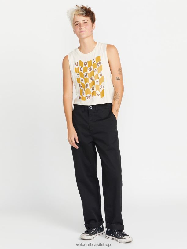 br Volcom mulheres roupas calça de skate thisthatthem preto 88NNJ908