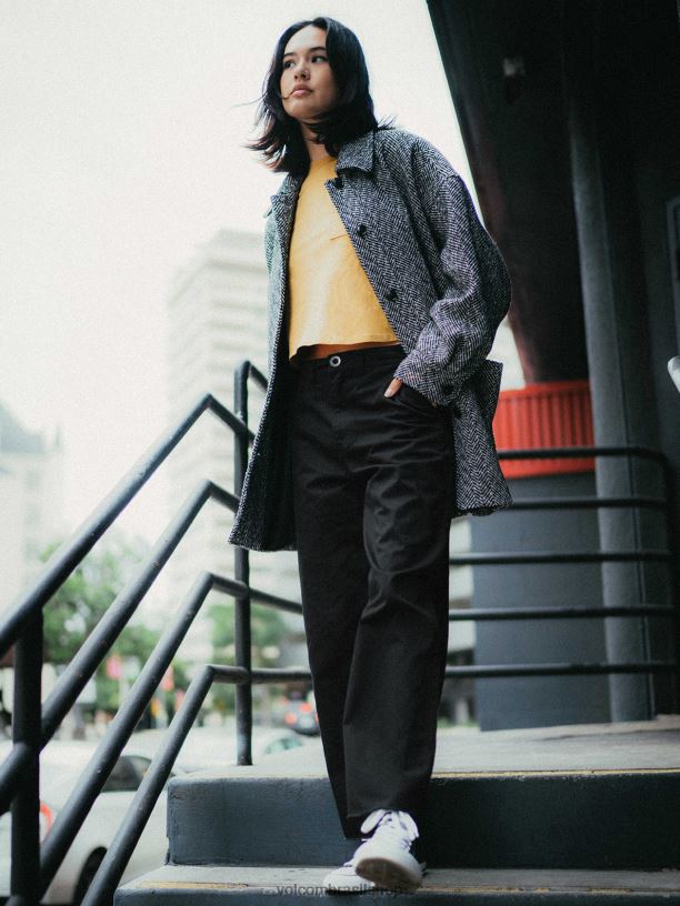 br Volcom mulheres roupas calça de skate thisthatthem preto 88NNJ908