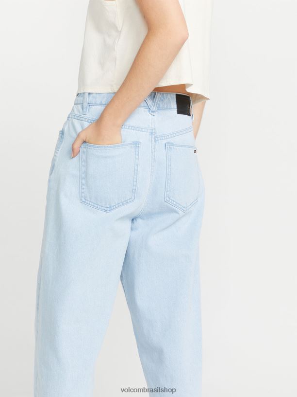 br Volcom mulheres roupas calça jeans weellow azul claro 88NNJ918
