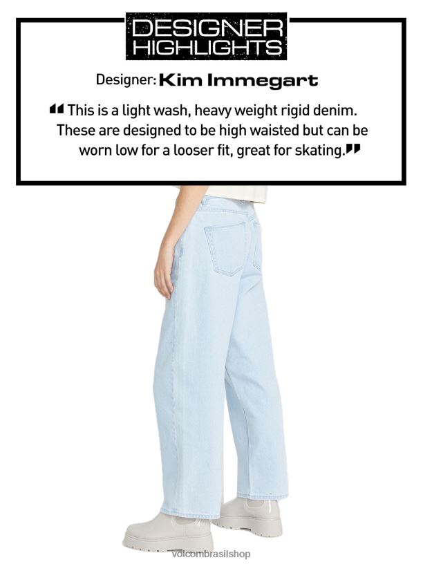 br Volcom mulheres roupas calça jeans weellow azul claro 88NNJ918