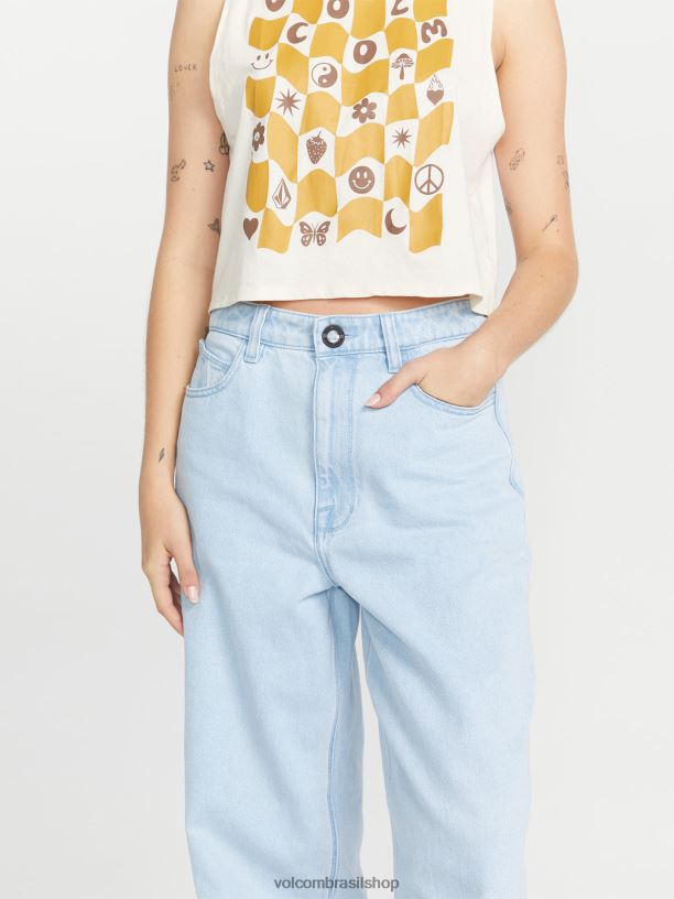 br Volcom mulheres roupas calça jeans weellow azul claro 88NNJ918