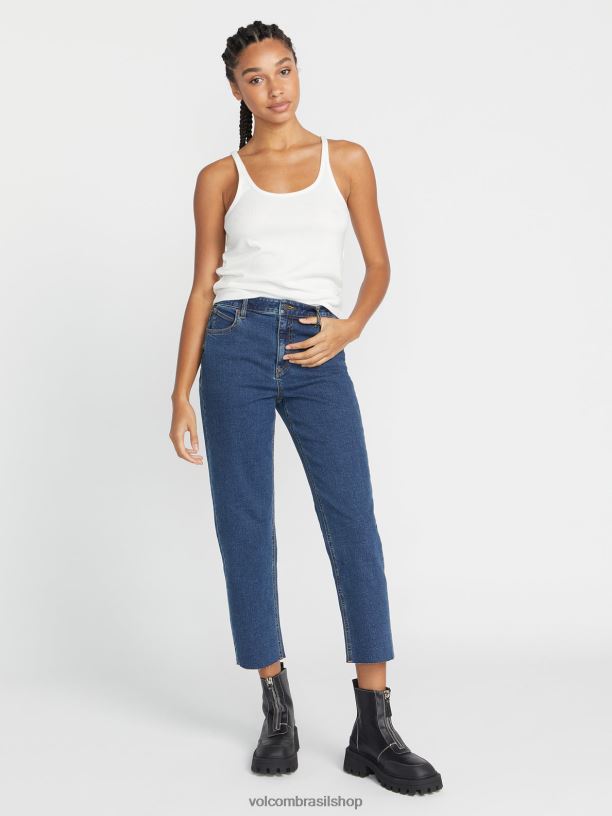 br Volcom mulheres roupas calça reta apedrejada vintage 88NNJ925