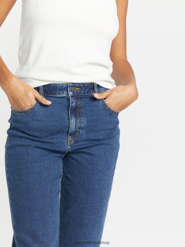 br Volcom mulheres roupas calça reta apedrejada vintage 88NNJ925