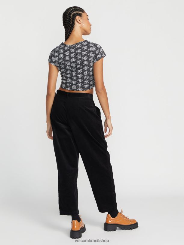 br Volcom mulheres roupas calças de cordão de histona preto 88NNJ915