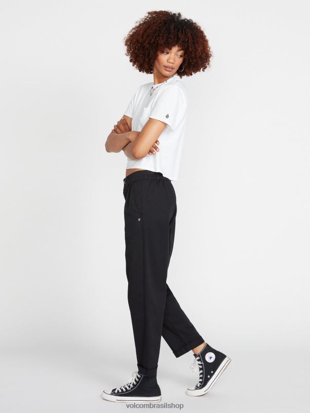br Volcom mulheres roupas calças frochickie preto 88NNJ941