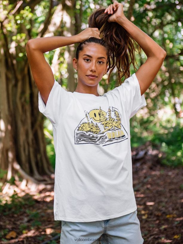 br Volcom mulheres roupas camisa manga curta stone tech estrela branca 88NNJ806