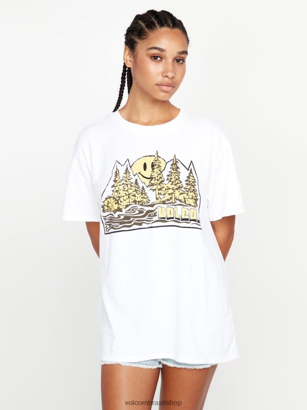 br Volcom mulheres roupas camisa manga curta stone tech estrela branca 88NNJ806