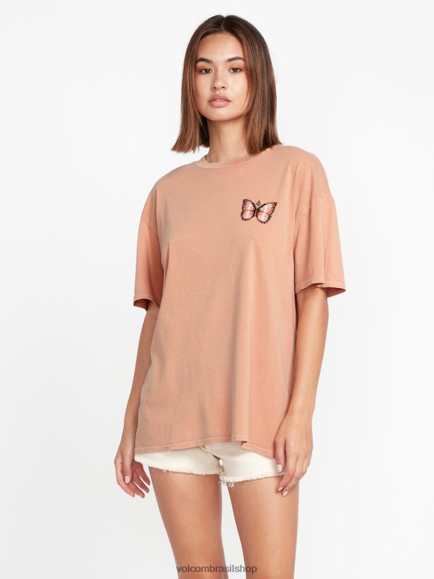 br Volcom mulheres roupas camiseta de manga curta com arremesso de pedras argila 88NNJ810