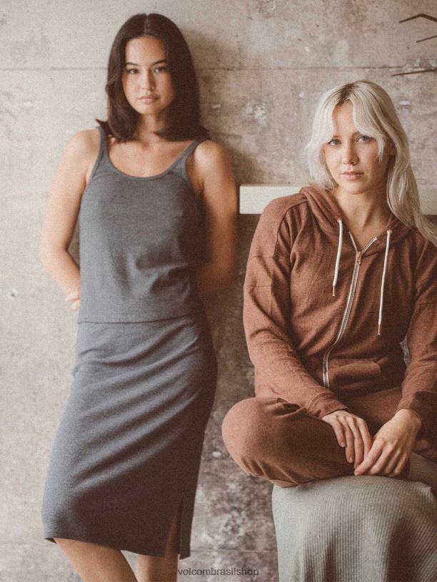 br Volcom mulheres roupas morava no tanque de costela lounge preto 88NNJ769