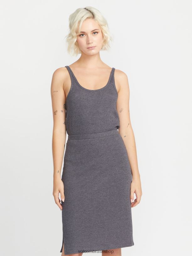 br Volcom mulheres roupas morava no tanque de costela lounge preto 88NNJ769