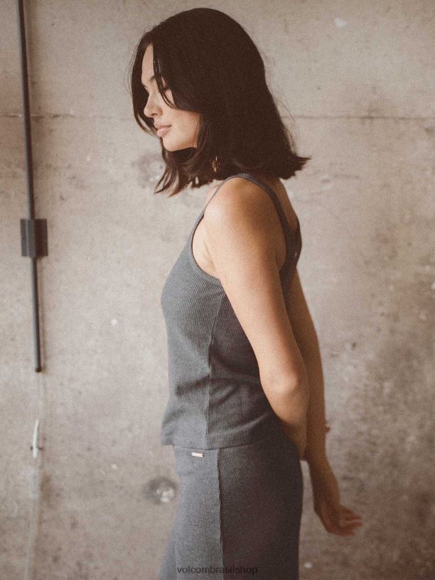 br Volcom mulheres roupas morava no tanque de costela lounge preto 88NNJ769