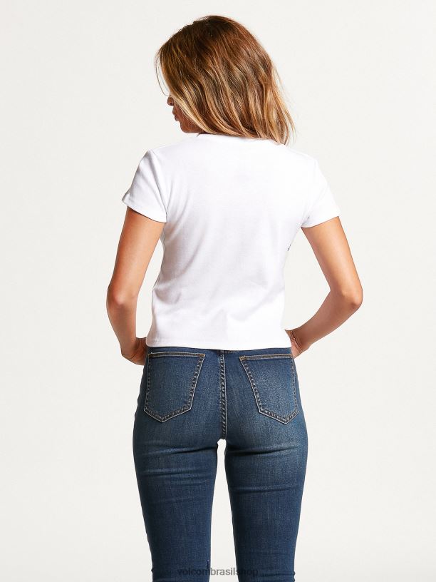 br Volcom mulheres roupas uma de cada camiseta de manga curta para bebê branco 88NNJ825
