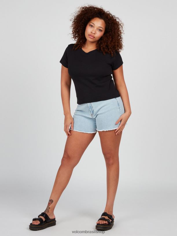 br Volcom mulheres roupas uma de cada camiseta de manga curta para bebê preto 88NNJ824