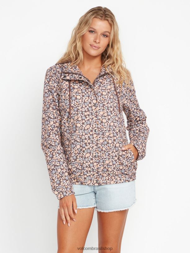 br Volcom mulheres roupas jaqueta de pedra inimiga ardósia cinza 88NNJ896