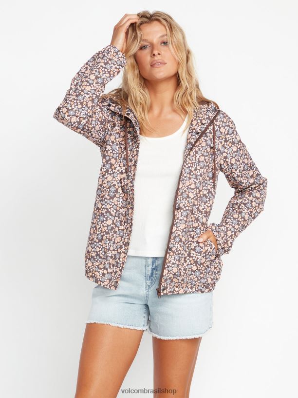 br Volcom mulheres roupas jaqueta de pedra inimiga ardósia cinza 88NNJ896