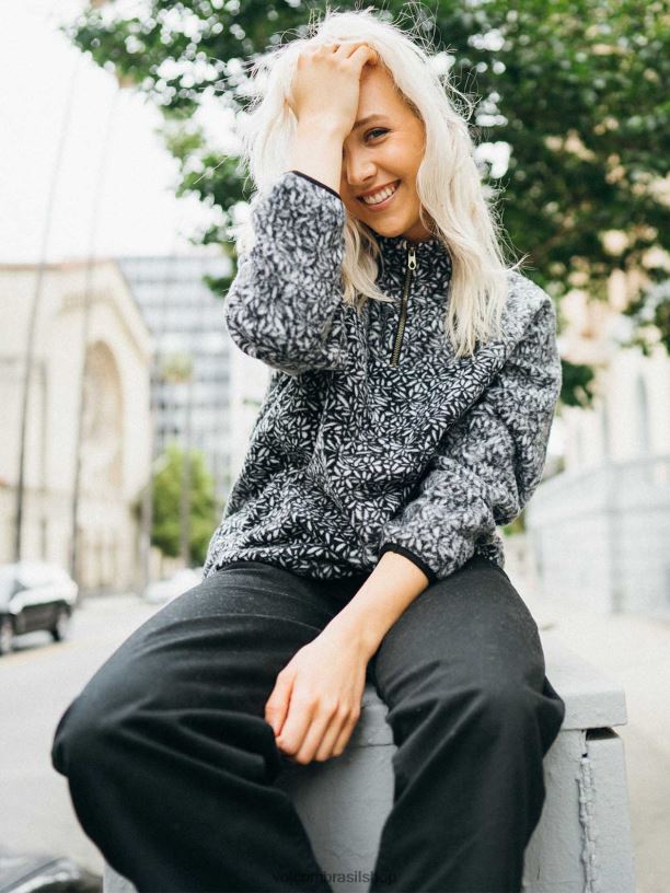 br Volcom mulheres roupas jaqueta terrestre Preto branco 88NNJ898