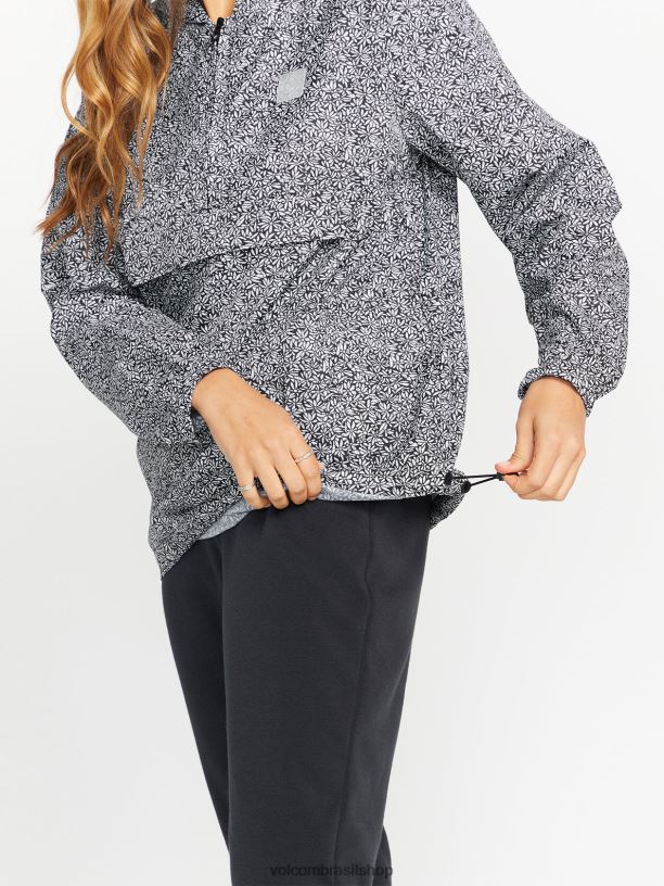 br Volcom mulheres roupas jaqueta terrestre Preto branco 88NNJ898