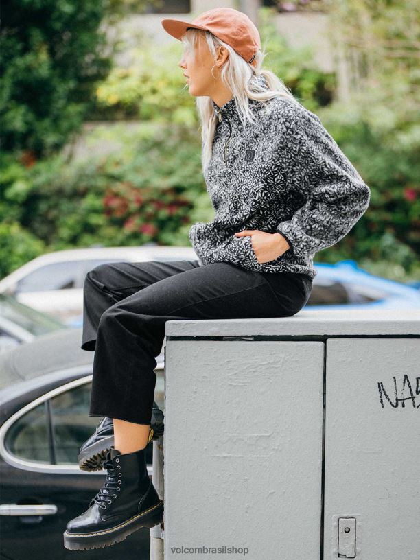 br Volcom mulheres roupas jaqueta terrestre Preto branco 88NNJ898