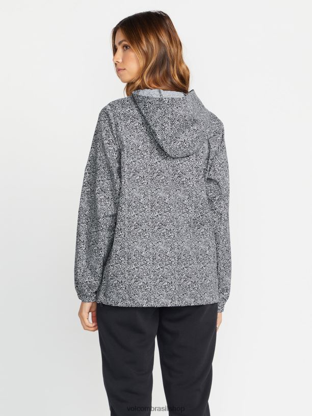 br Volcom mulheres roupas jaqueta terrestre Preto branco 88NNJ898