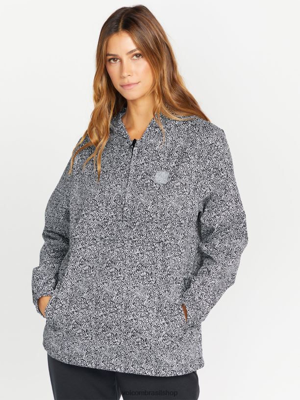 br Volcom mulheres roupas jaqueta terrestre Preto branco 88NNJ898