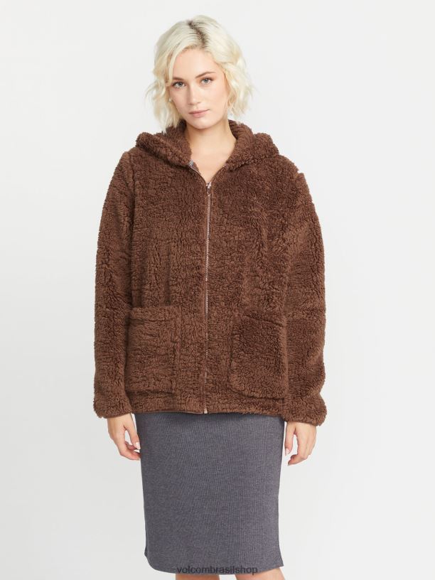 br Volcom mulheres roupas viveu em lounge phuz up jaqueta chocolate 88NNJ902
