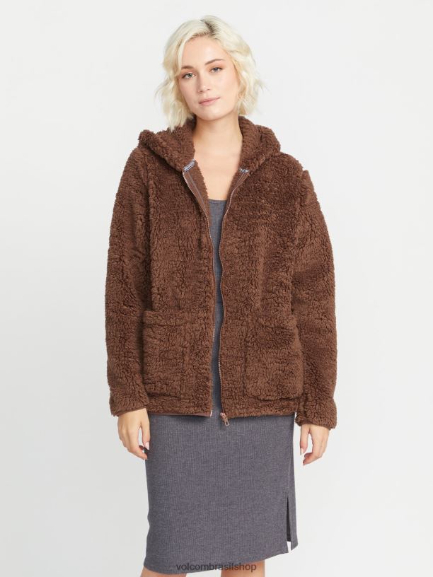 br Volcom mulheres roupas viveu em lounge phuz up jaqueta chocolate 88NNJ902