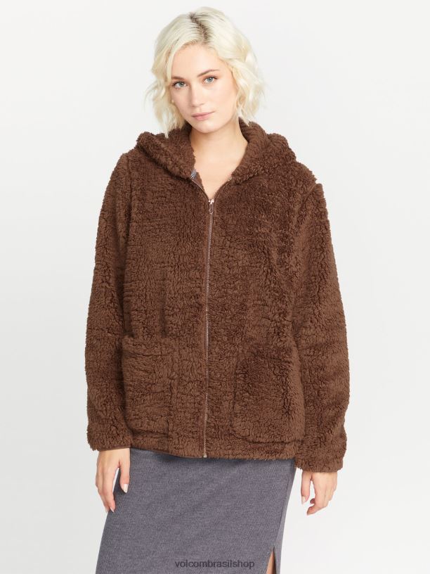 br Volcom mulheres roupas viveu em lounge phuz up jaqueta chocolate 88NNJ902