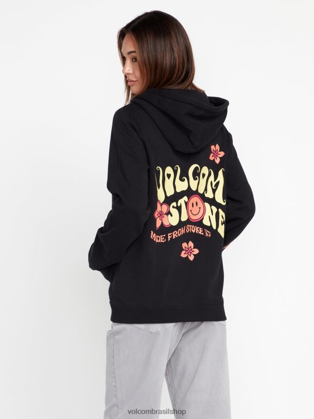 br Volcom mulheres roupas verdadeiramente lidar com capuz preto 88NNJ846