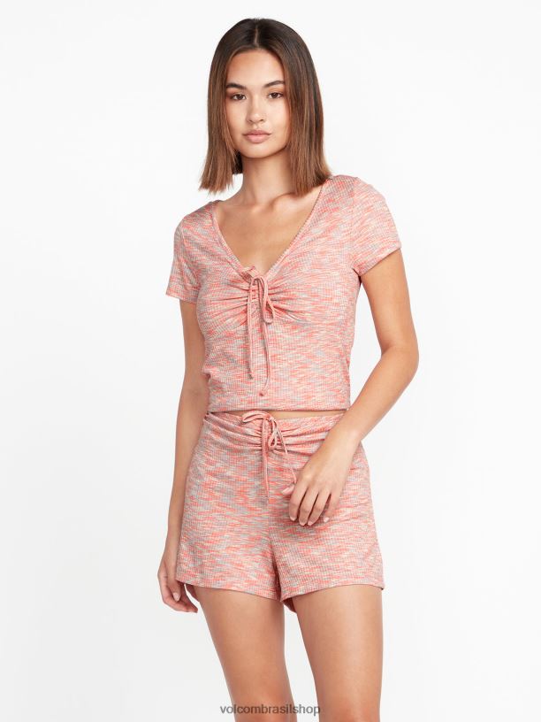 br Volcom mulheres roupas corrida 2 espaço topo multi 88NNJ807
