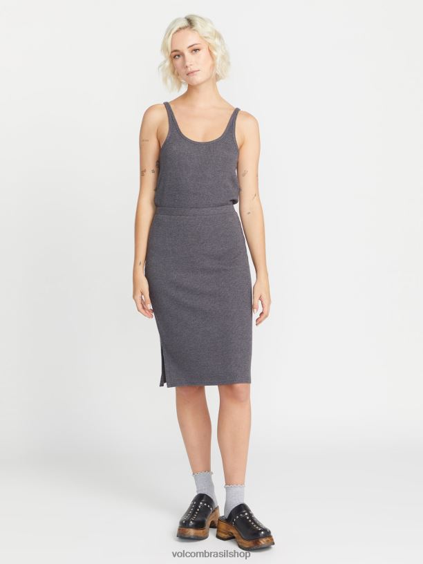 br Volcom mulheres roupas vivia em saia canelada preto 88NNJ916