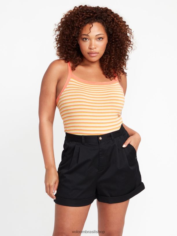 br Volcom mulheres roupas calções de calças frochi preto 88NNJ912