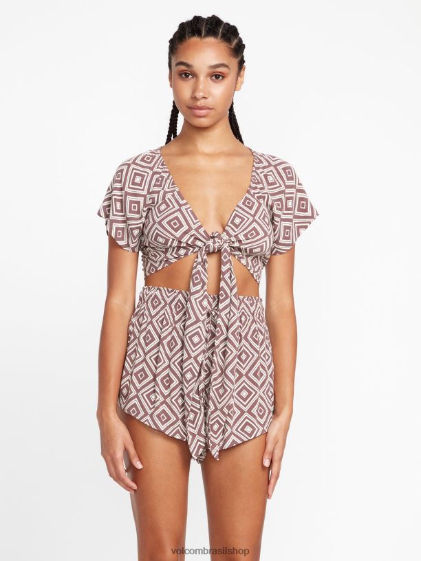 br Volcom mulheres roupas short retrospectáculo ardósia cinza 88NNJ946