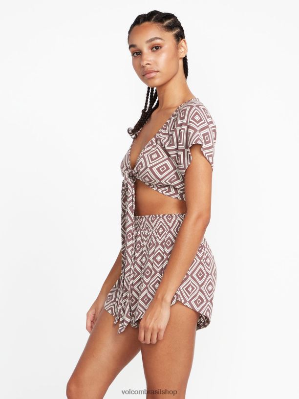 br Volcom mulheres roupas short retrospectáculo ardósia cinza 88NNJ946