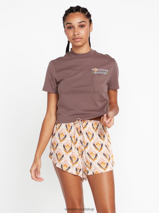 br Volcom mulheres roupas short retrospectáculo avelã 88NNJ939