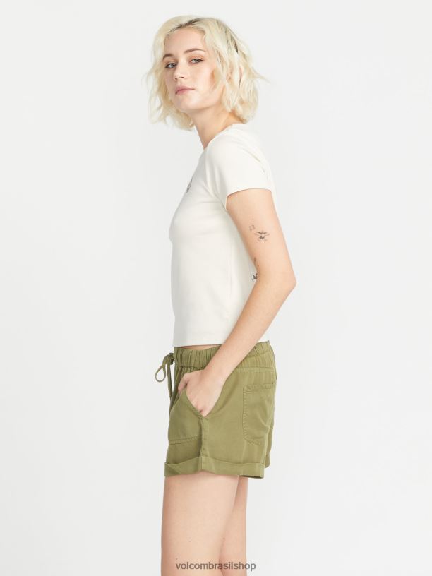 br Volcom mulheres roupas shorts de domingo musgo 88NNJ924
