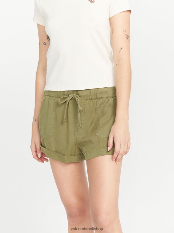 br Volcom mulheres roupas shorts de domingo musgo 88NNJ924