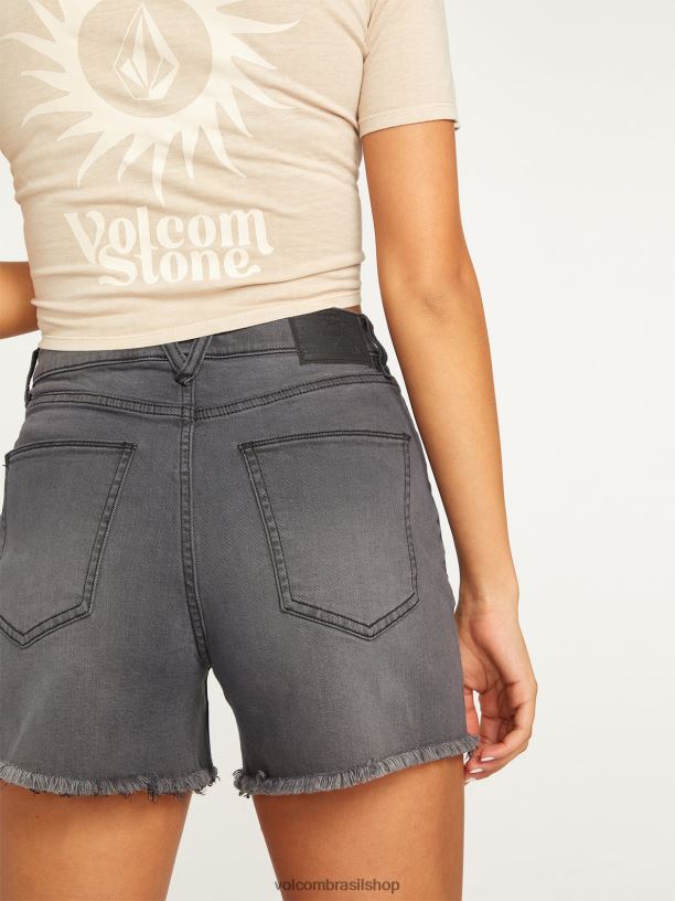br Volcom mulheres roupas shorts de salto de pedra preto vintage 88NNJ960