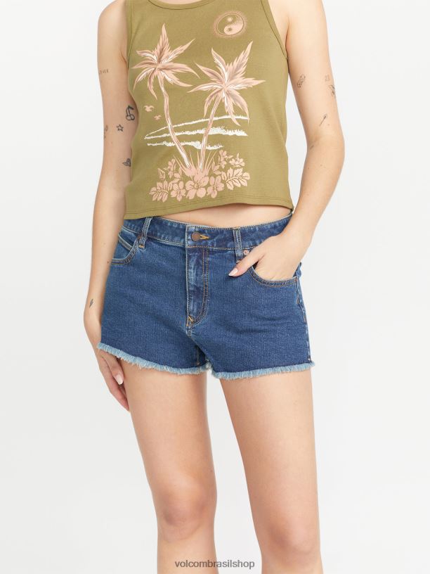 br Volcom mulheres roupas shorts elásticos stoney vintage 88NNJ910