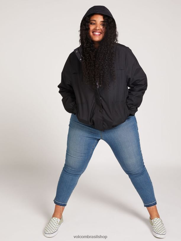 br Volcom mulheres roupas blusão de pedra inimigo tamanho grande preto 88NNJ893