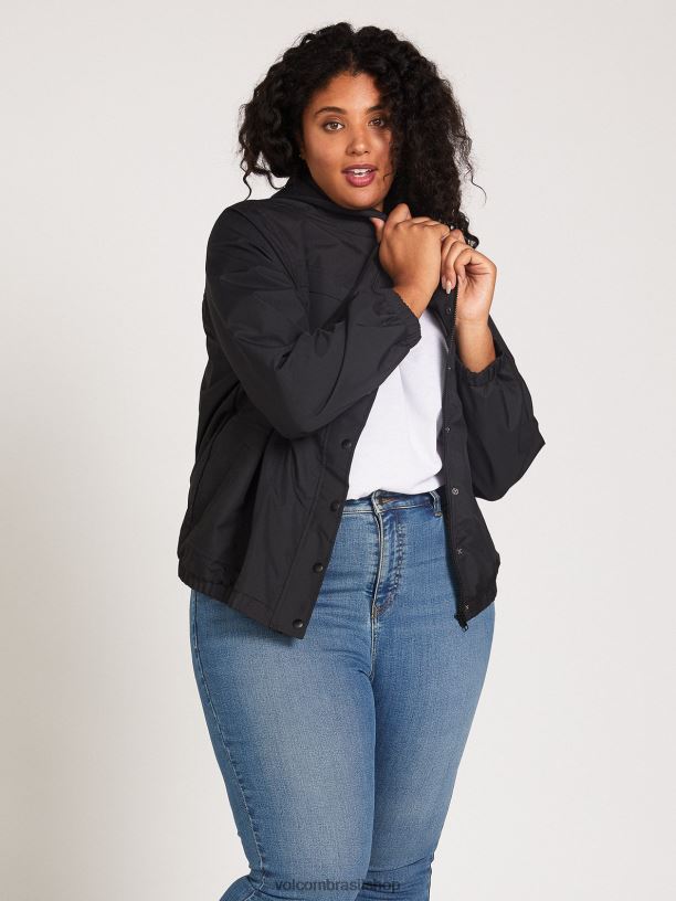 br Volcom mulheres roupas blusão de pedra inimigo tamanho grande preto 88NNJ893